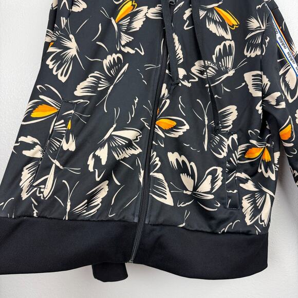 Adidas Farm RIO Track Jacket Womens Large Black Full Zip Butterfly Logo Stripe - Picture 3 of 9